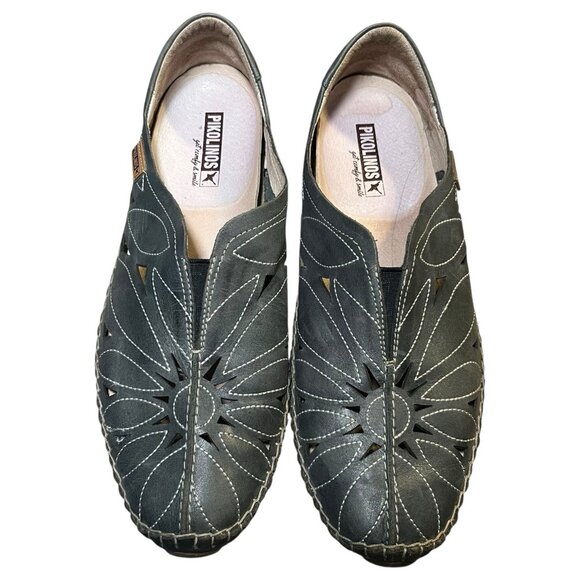 PIKOLINOS Loafers Leather Jerez Woman Flats Size 10 Blue/Grey Closed Toe - Picture 7 of 12